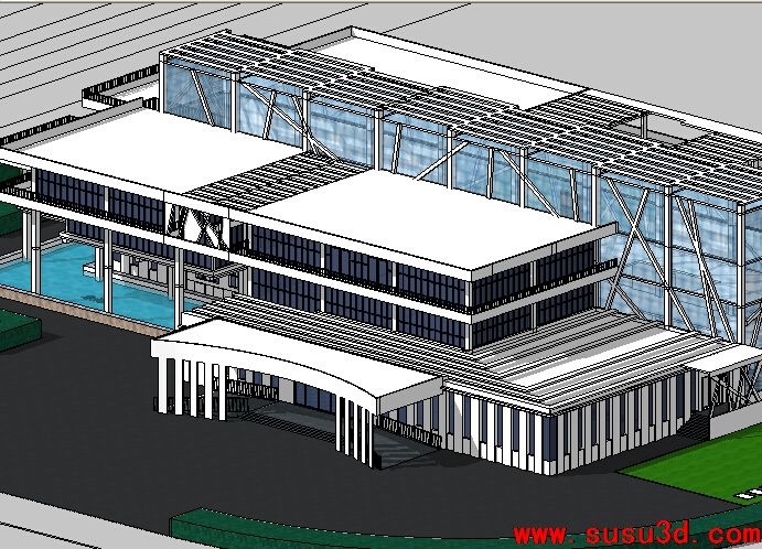 图书馆建筑SU模型