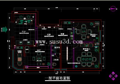 茶楼设计全套施工图 茶楼装修CAD施工图