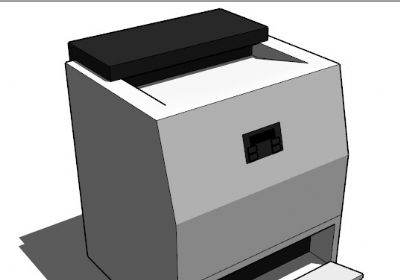 碎纸器sketchup草图大师模型