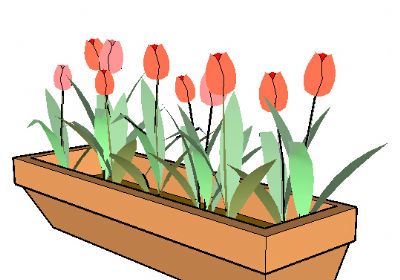 移动花池SU草图大师模型