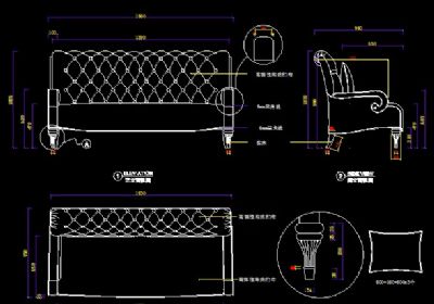 沙发cad三视图下载