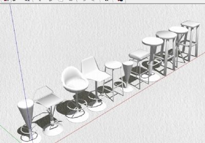11个吧椅SU模型下载