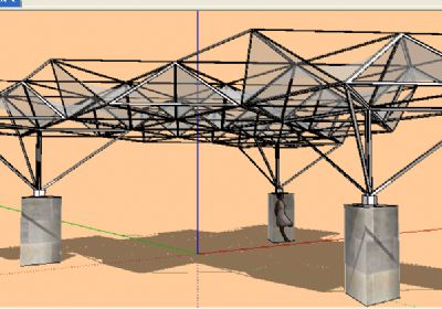 sketchup棚架张拉膜模型