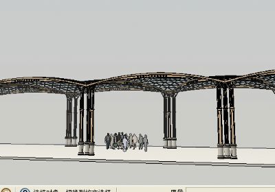 棚架张拉膜sketchup草图大师模型