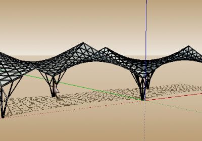 棚架张拉膜SU草图大师模型