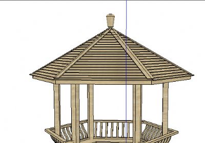 六角亭子sketchup模型下载