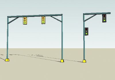 交通红绿灯灯SU模型traffic lights