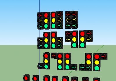 草图大师红绿灯集合SU模型打包下载Traffic Light Collection(1)