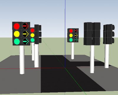 多款人行道交通信号灯SU模型下载