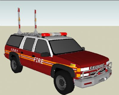 警车sketchup模型FDNY suburban