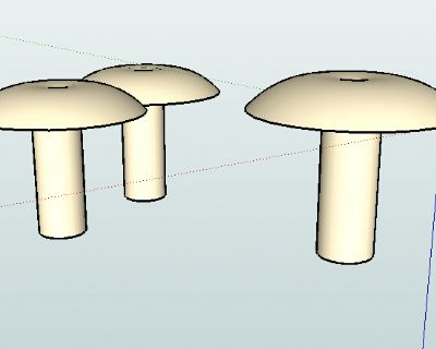 白色蘑菇SU模型