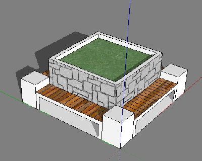 花坛带坐凳SU模型