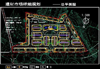 建材市场规划CAD平面图