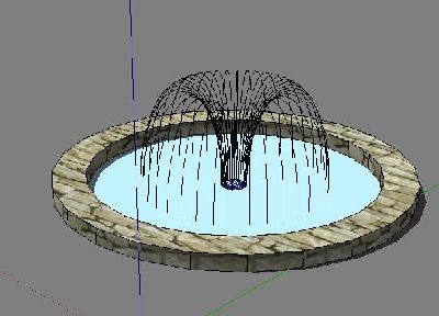 圆型戏水池喷泉SU模型