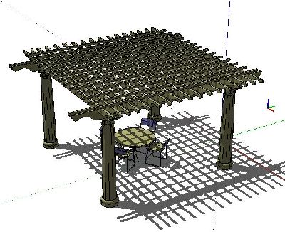 屋顶花园花架Sketchup模型
