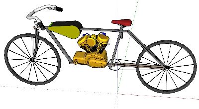 工业风电动自行车SKP模型