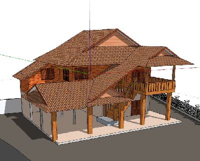 度假村别墅小木屋sketchup模型