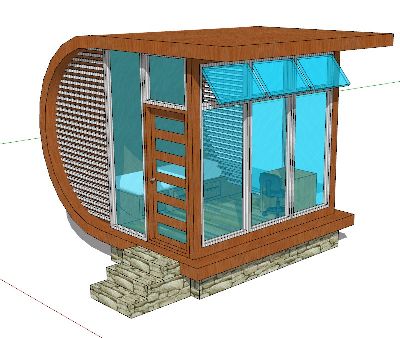 小木屋亭子sketchup模型