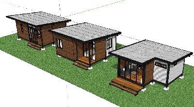 公园员工休息亭小木屋SU模型