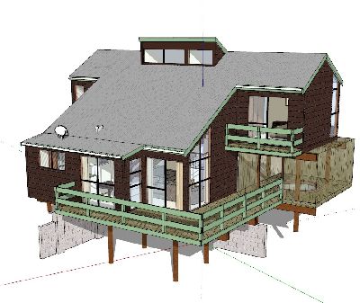 乡村别墅小木屋sketchup模型