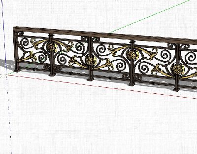 美式铁艺栏杆sketchup模型