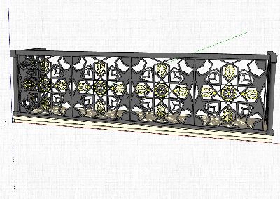 铁艺铁艺栏杆SKP模型