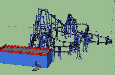 儿童游乐设施过山车sketchup模型