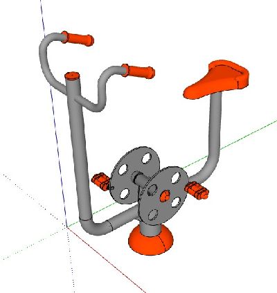 健身车健身器材skp模型
