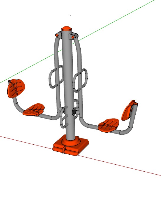 双人坐蹬训练器sketchup模型