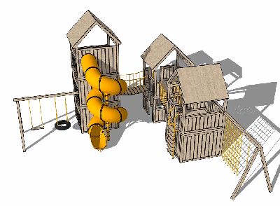 户外组合游乐设施sketchup模型