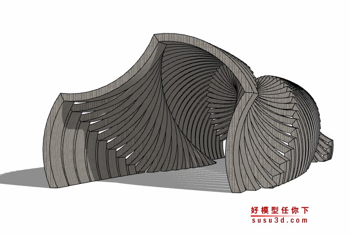 异形花架廊架sketchup模型