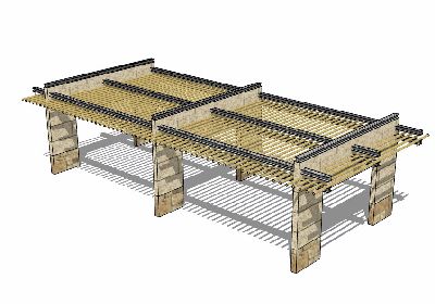 公园花架廊架sketchup模型