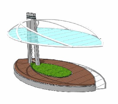 商业广场现代异形景观亭sketchup模型