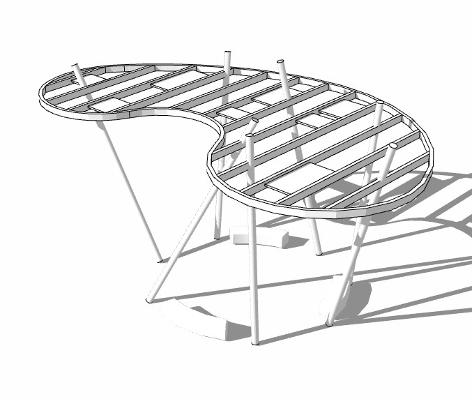 现代花架景观亭sketchup模型