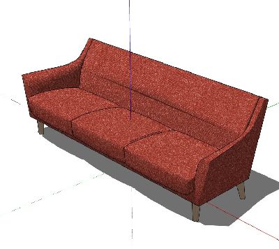 工业风家具三人沙发草图大师模型