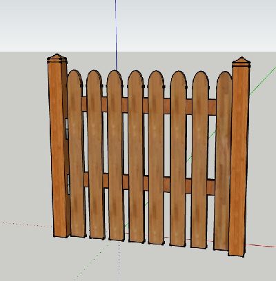 实木栅栏ketchup模型