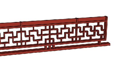 中式木栅栏栏杆草图大师模型