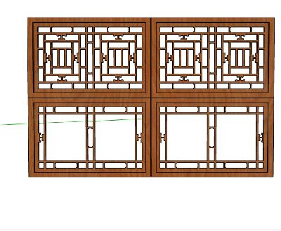 中式隔断屏风Sketchup模型