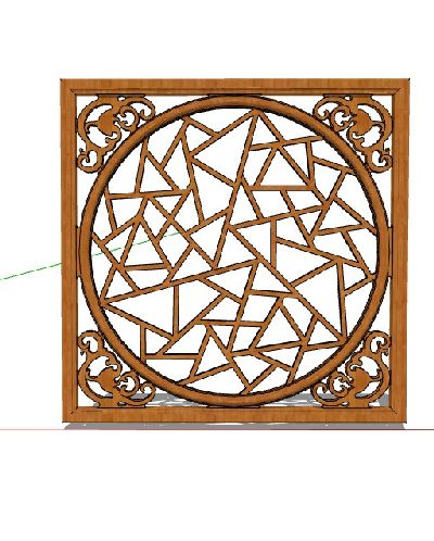 中式花格屏风Sketchup模型