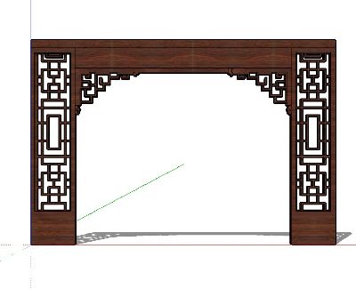 中式隔断门Sketchup模型